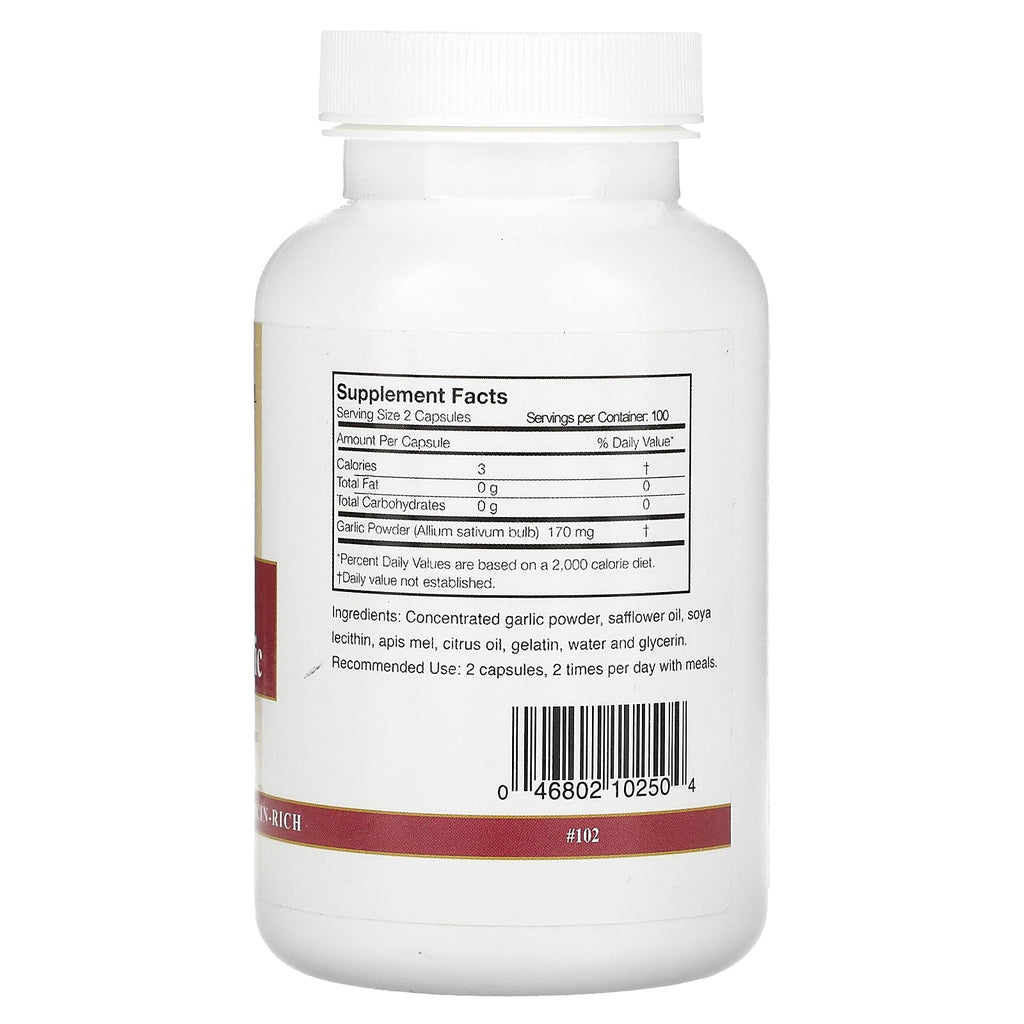 Arizona Natural, Allirich, Odorless Garlic, 200 Caps (85 mg Per Capsule)
