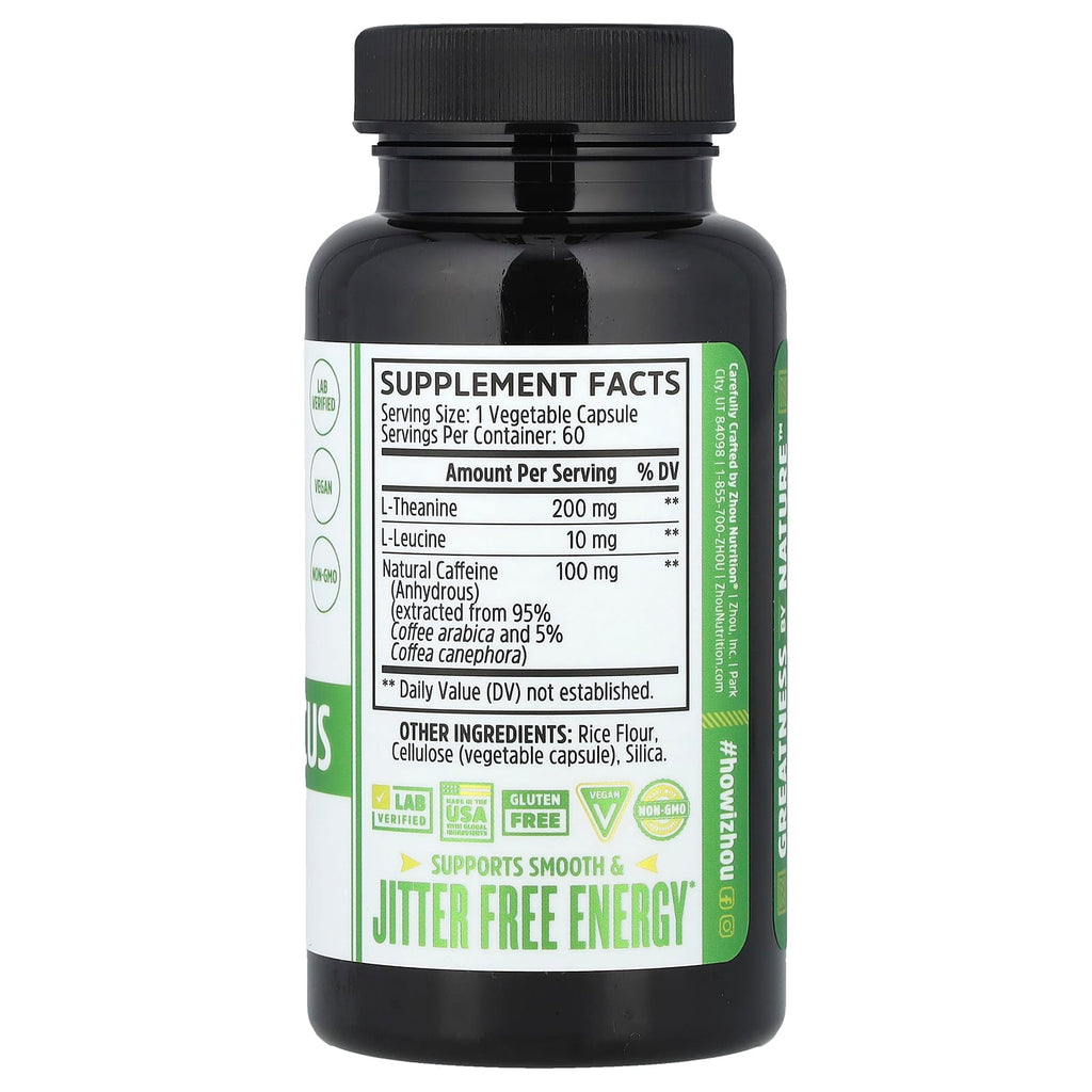 Zhou Nutrition, Energy + Focus, 60 Veggie Capsules