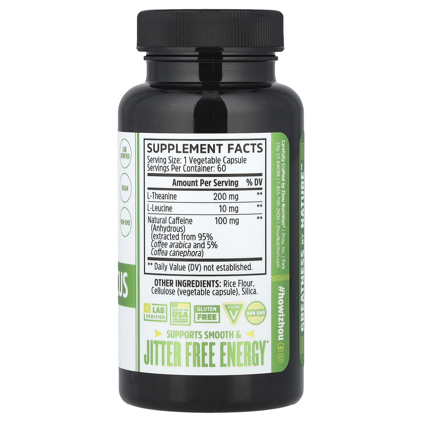 Zhou Nutrition, Energy + Focus, 60 Veggie Capsules