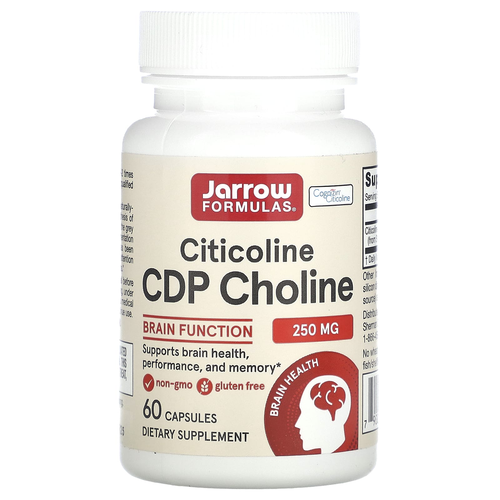 Jarrow Formulas, Citicoline, 250 mg, 60 Capsules