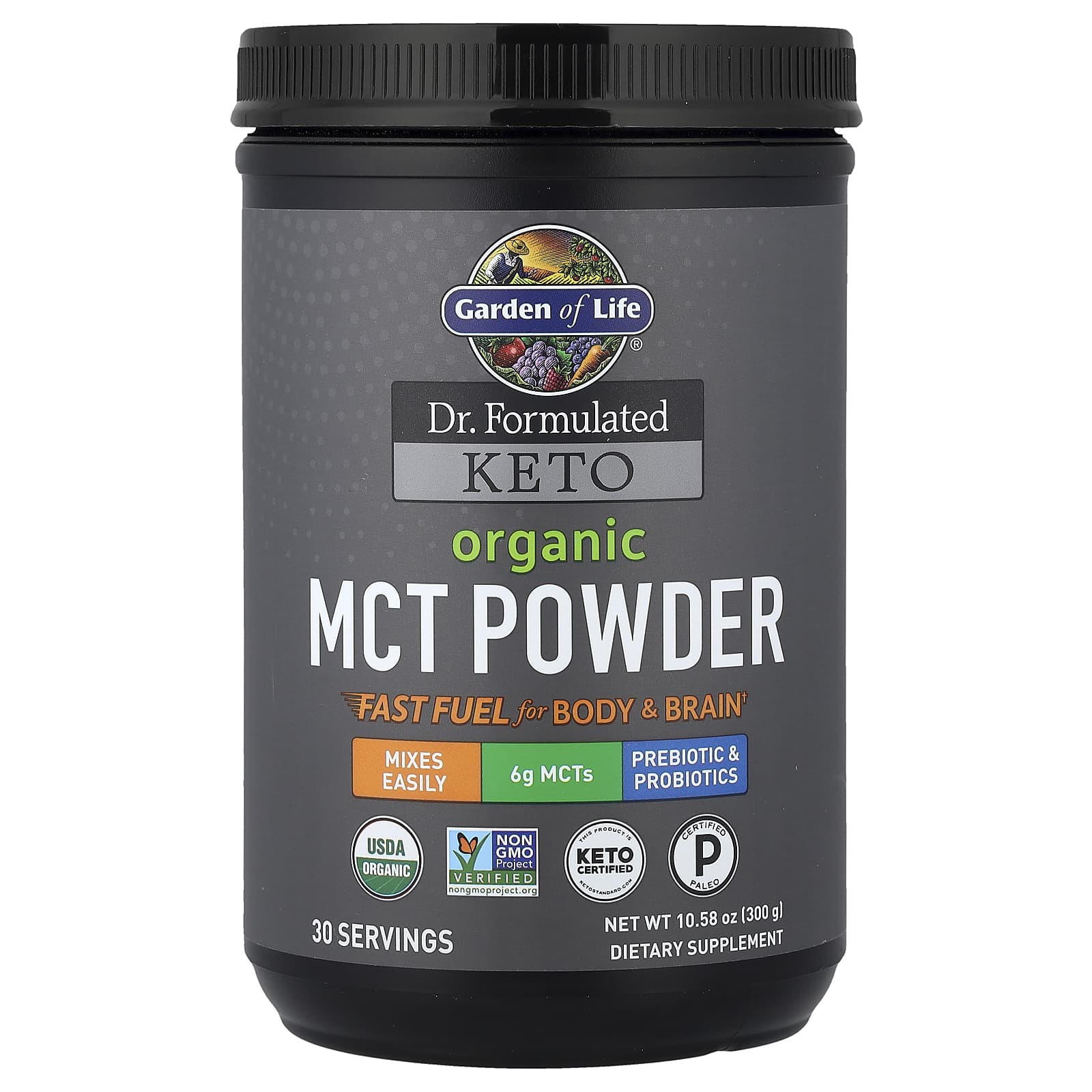Garden of Life, Dr. Formulated Keto, Organic MCT Powder, 10.58 oz (300 g)