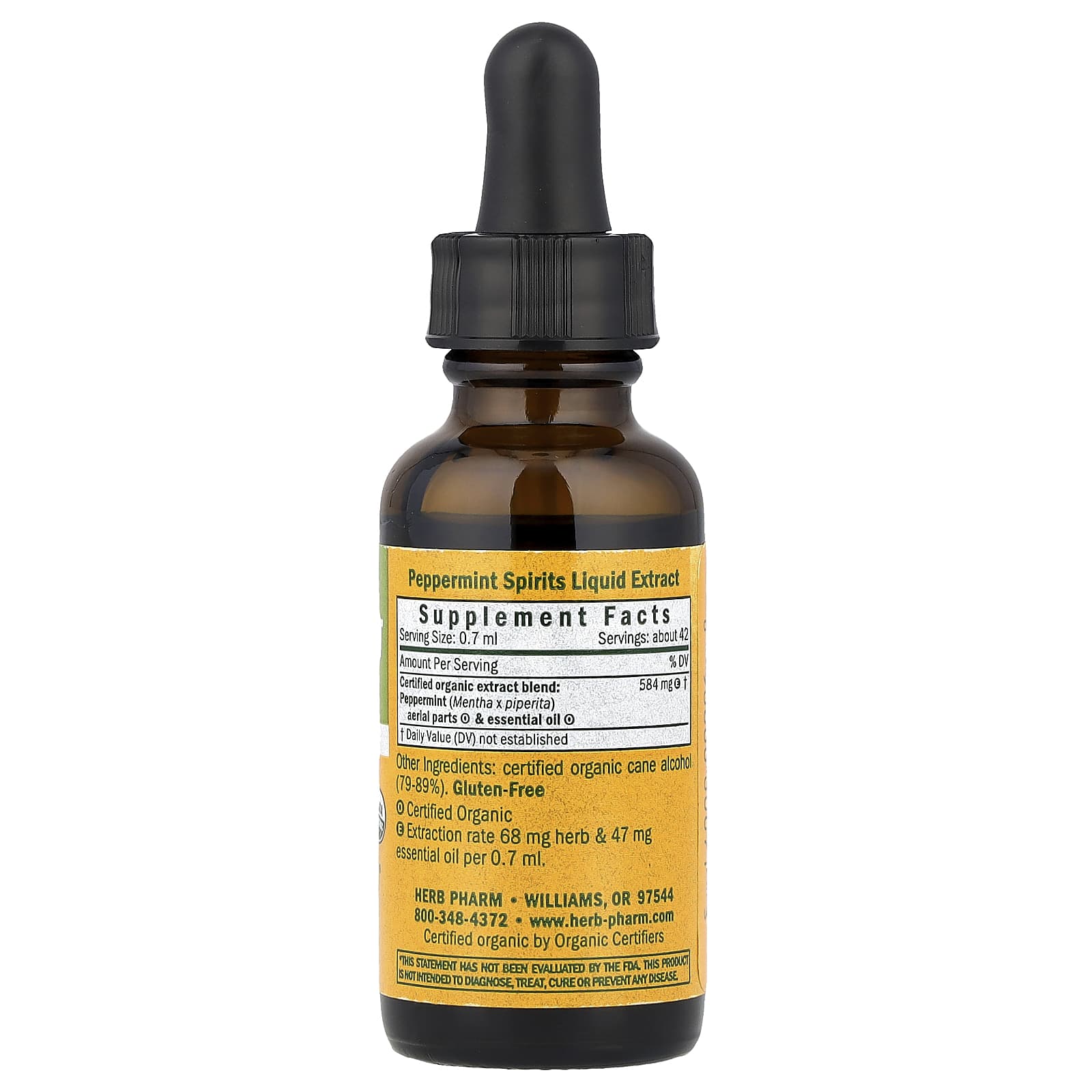 Herb Pharm, Peppermint Spirits, 1 fl oz (30 ml)