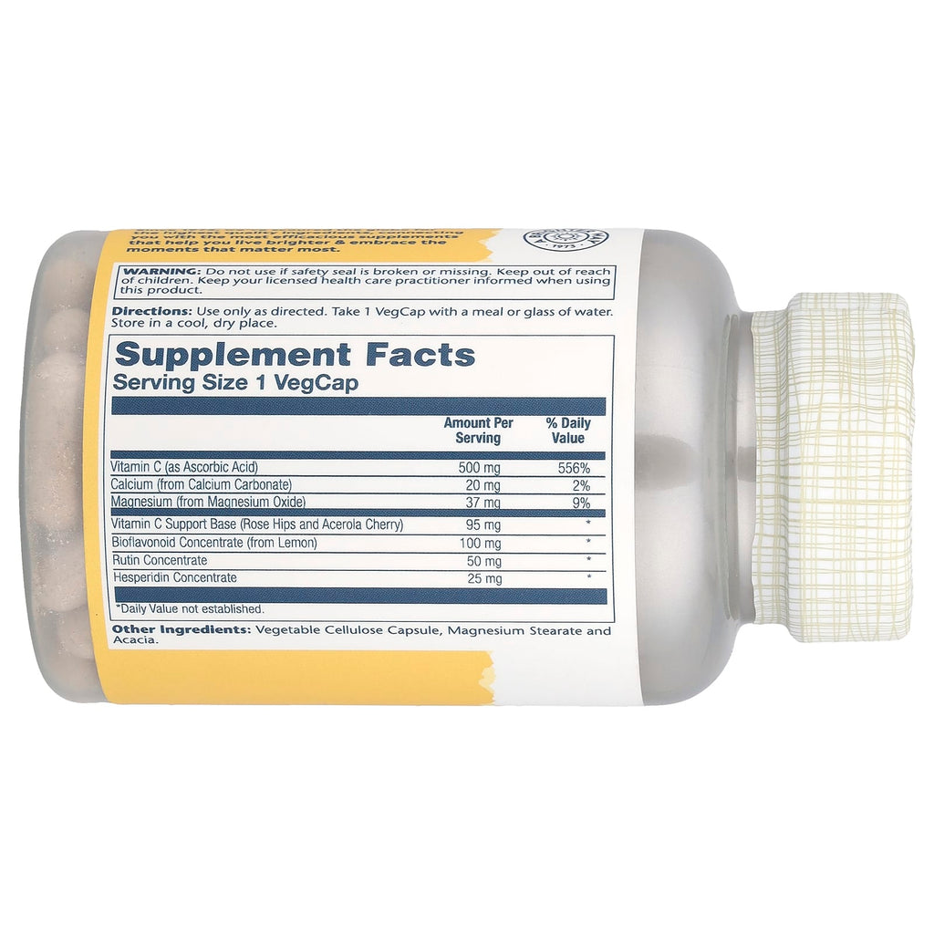 Solaray, Buffered Vitamin C with Bioflavonoid Concentrate, 500 mg, 100 VegCaps