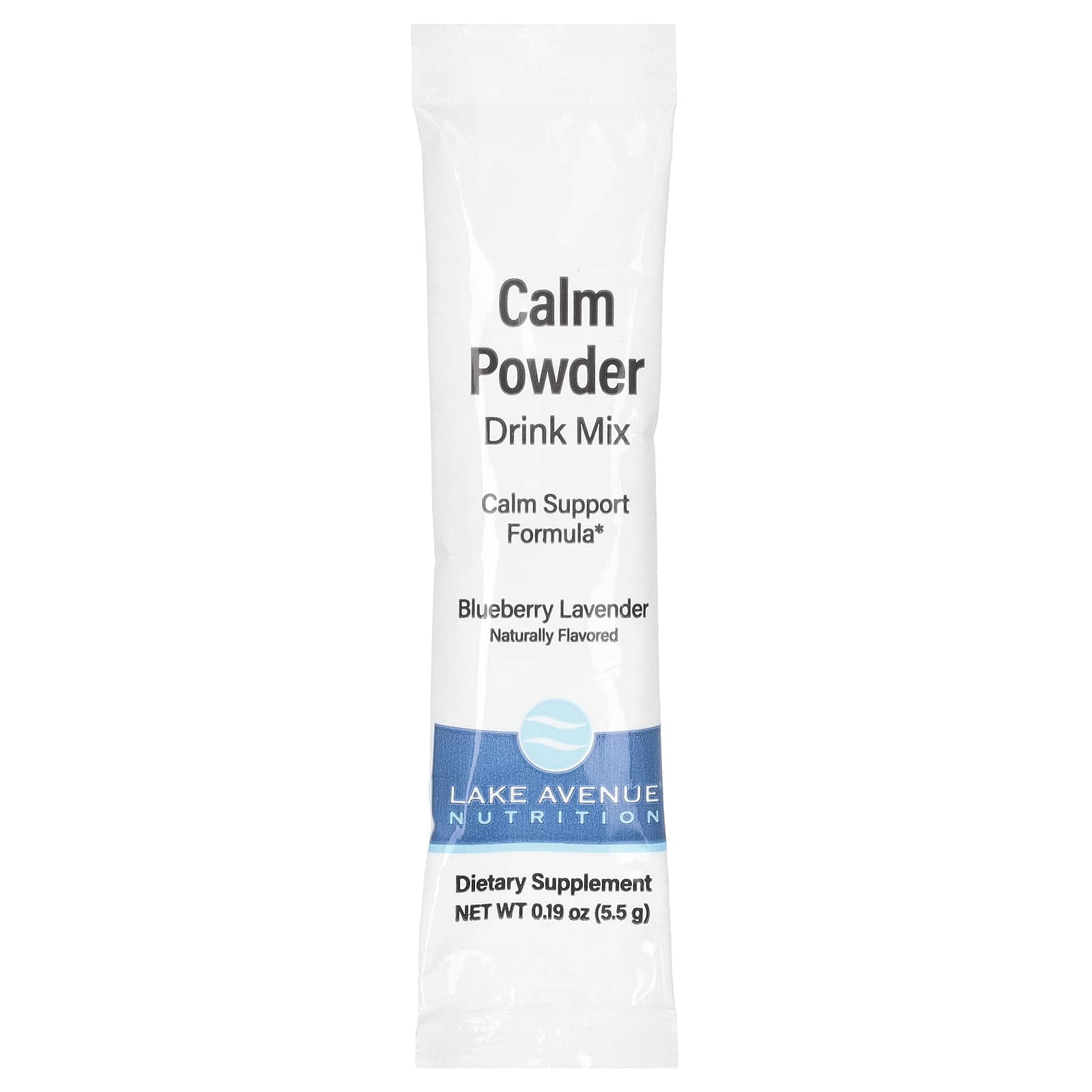 Lake Avenue Nutrition, Calm Powder Drink Mix with Potassium and AminoCalm Blend, L-Tryptophan and L-Theanine, Blueberry Lavender, 20 Packets, 0.19 oz (5.5 g) Each