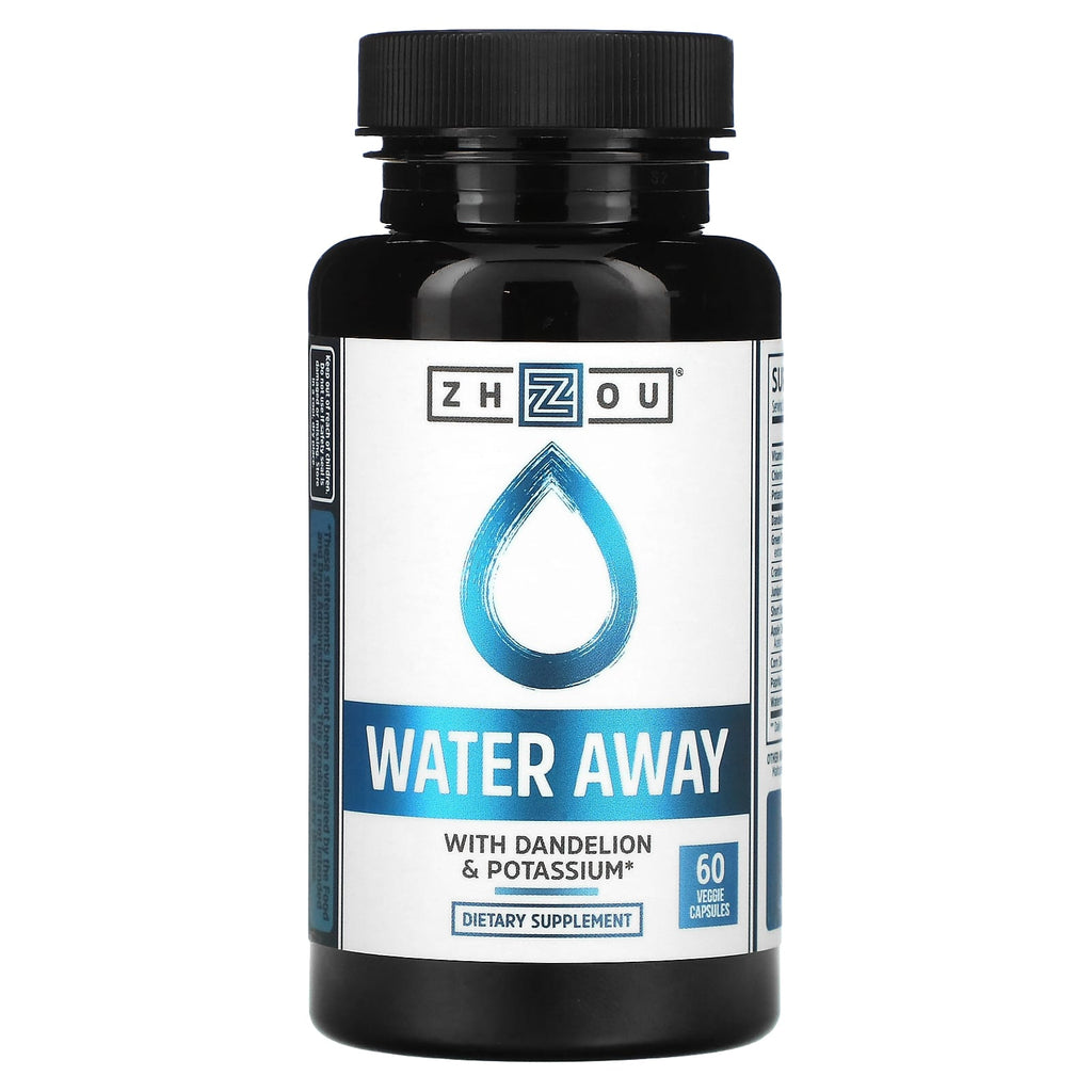Zhou Nutrition, Water Away with Dandelion & Potassium, 60 Veggie Capsules