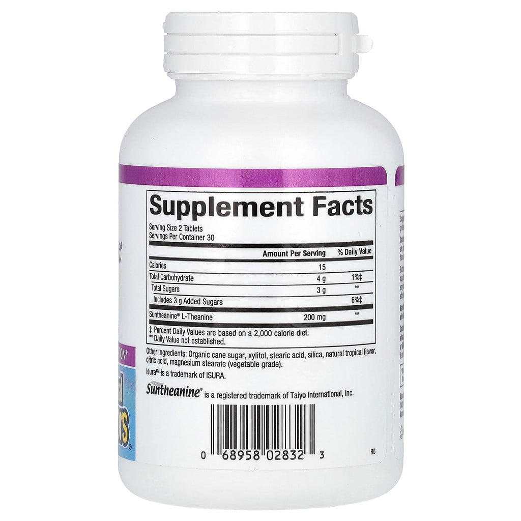 Natural Factors, Stress-Relax, Suntheanine, L-Theanine, 100 mg, 60 Chewable Tablets
