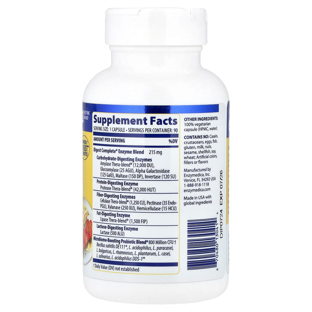Enzymedica, Digest Complete® +Probiotics, 90 Capsules