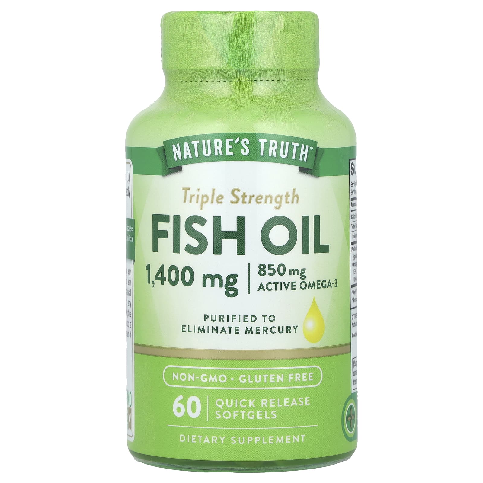 Nature's Truth, Fish Oil, Triple Strength, 1,400 mg, 60 Quick Release Softgels