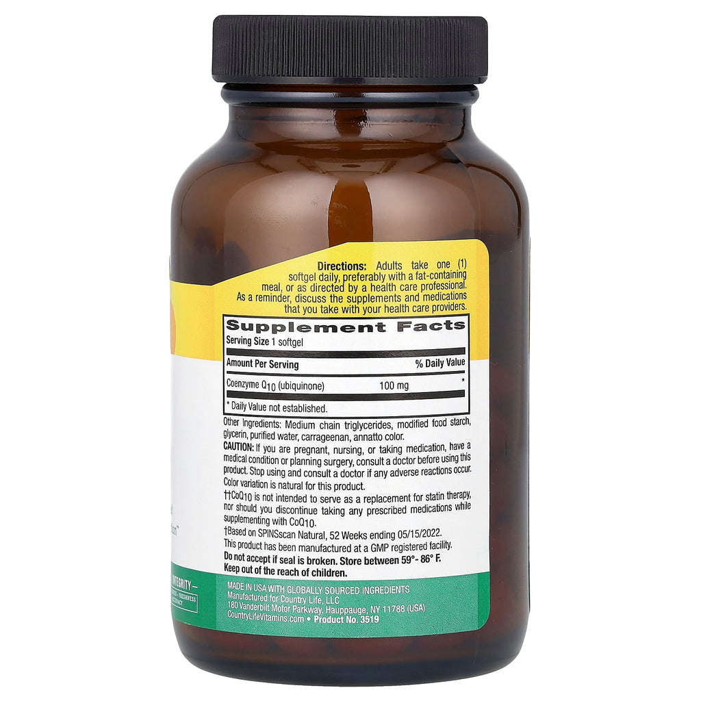 Country Life, Vegan CoQ10, 100 mg, 120 Vegan Softgels