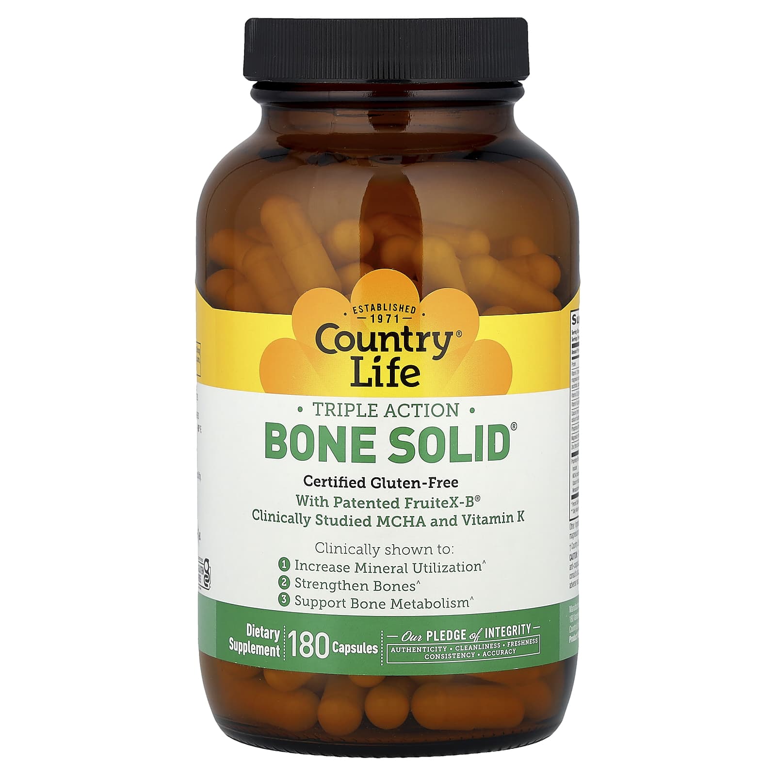 Country Life, Triple Action Bone Solid®, 180 Capsules