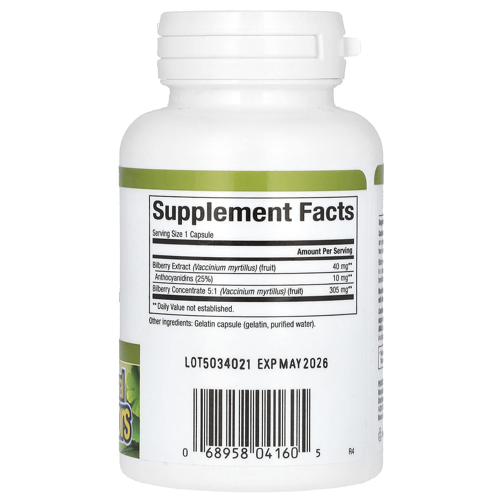 Natural Factors, Bilberry, 40 mg, 60 Capsules