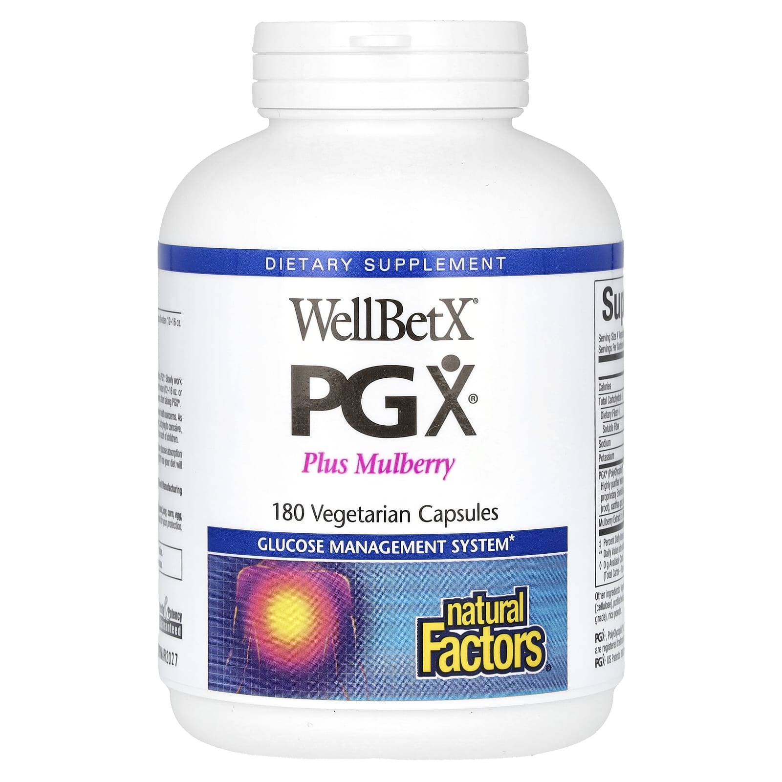 Natural Factors, WellBetX PGX, Plus Mulberry, 180 Vegetarian Capsules
