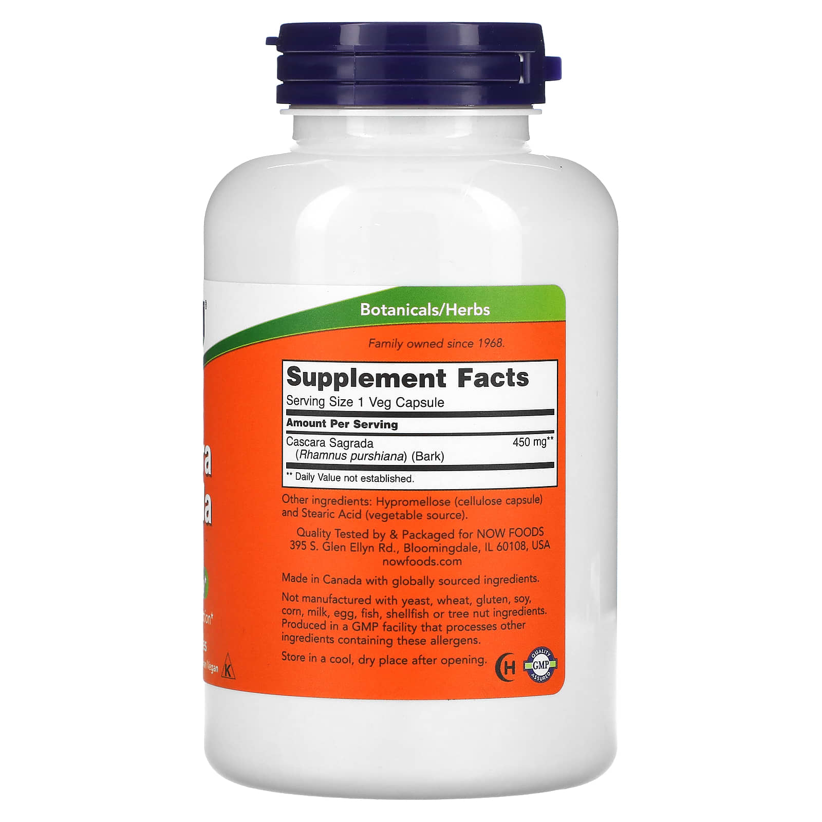 NOW Foods, Cascara Sagrada, 450 mg, 250 Veg Capsules