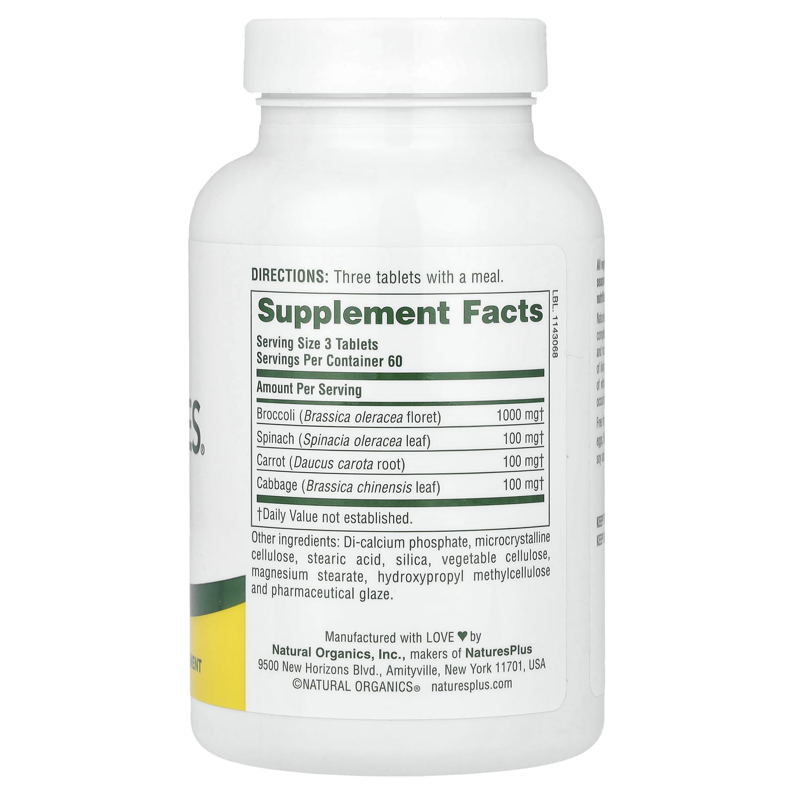 NaturesPlus, Mixed Vegetables®, Phytonutrient Complex, 180 Tablets