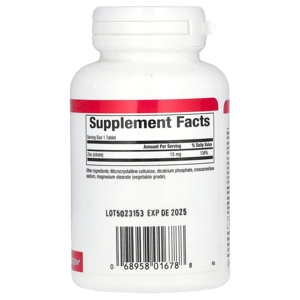 Natural Factors, Zinc Citrate, 15 mg, 90 Tablets