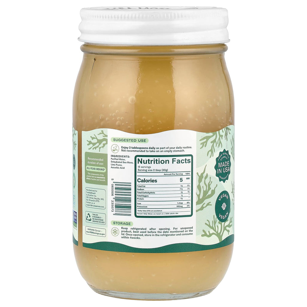 True Sea Moss, Sea Moss Gel, Wildcrafted, 16 fl oz (473 ml)