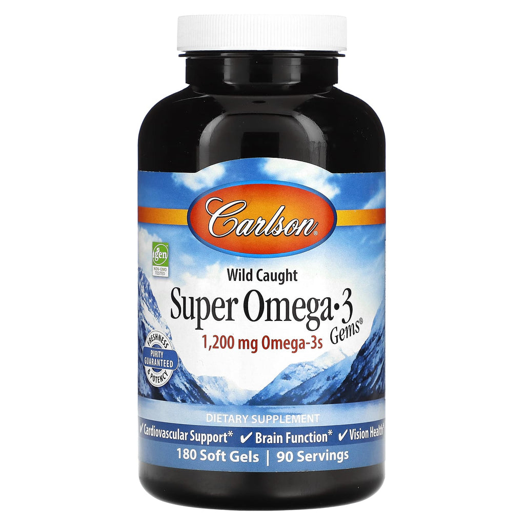 Carlson, Wild Caught Super Omega-3 Gems, 180 Soft Gels