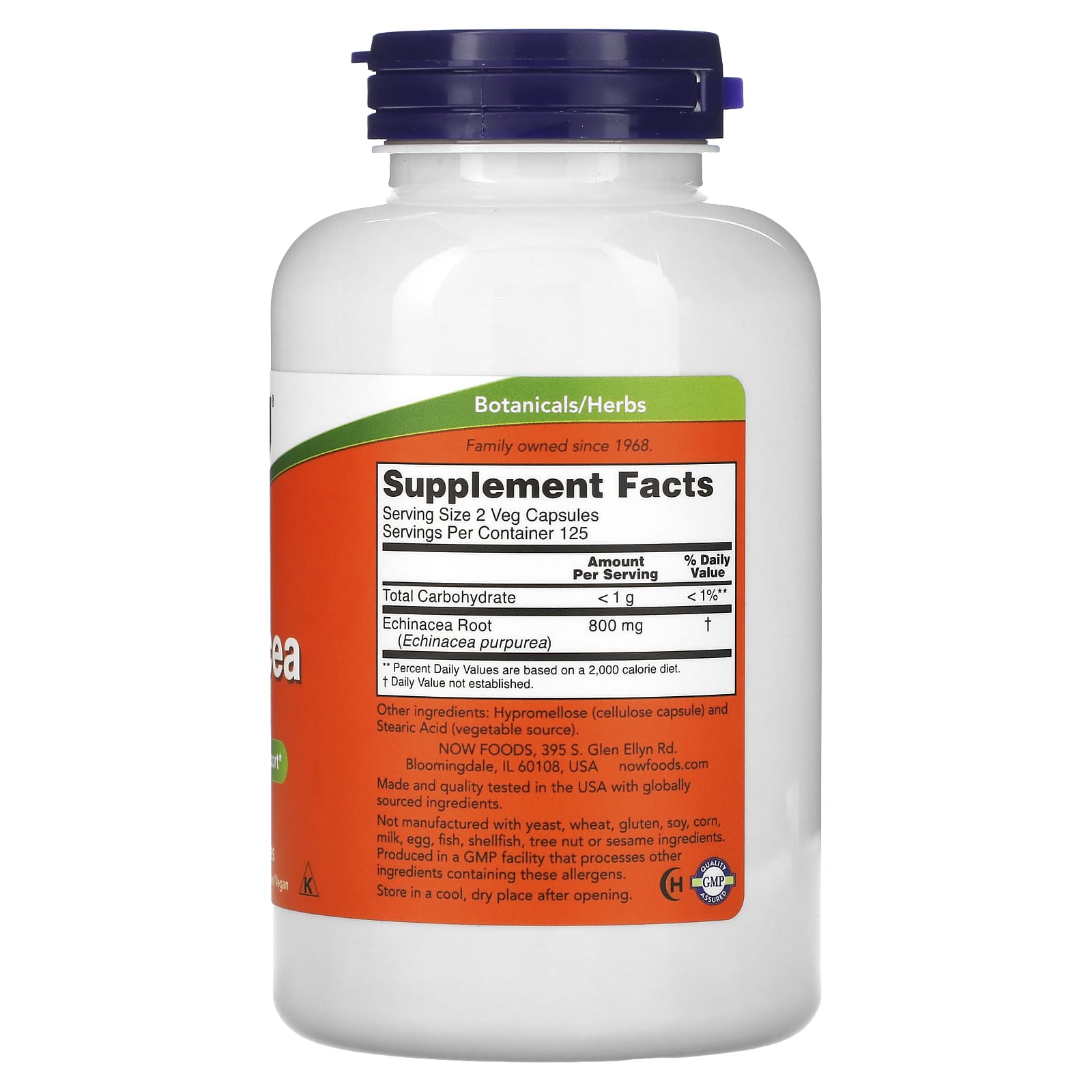 NOW Foods, Echinacea, 400 mg, 250 Veg Capsules