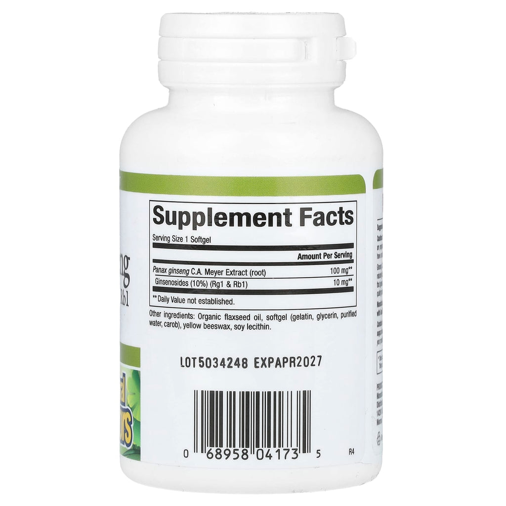 Natural Factors, HerbalFactors, Panax Ginseng, 100 mg, 60 Softgels