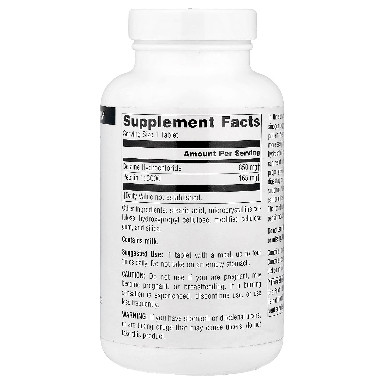 Source Naturals, Betaine HCl, 650 mg, 180 Tablets