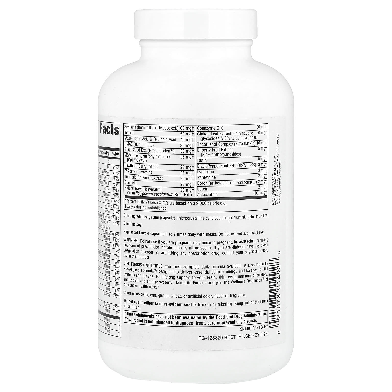 Source Naturals, Life Force® Multiple, No Iron, 180 Capsules