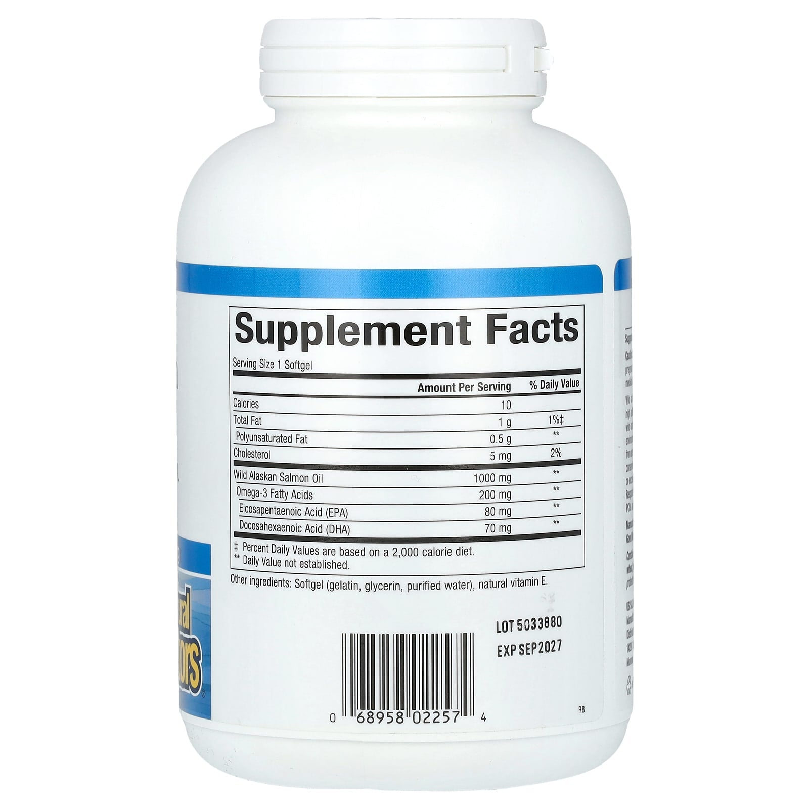 Natural Factors, Omega Factors, Wild Alaskan Salmon Oil, 1,000 mg, 180 Softgels