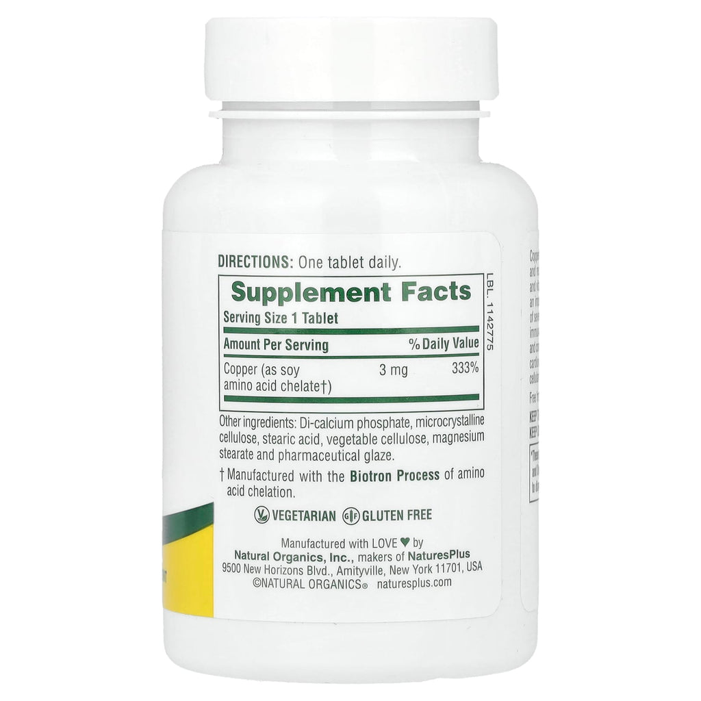 NaturesPlus, Copper, 3 mg, 90 Tablets