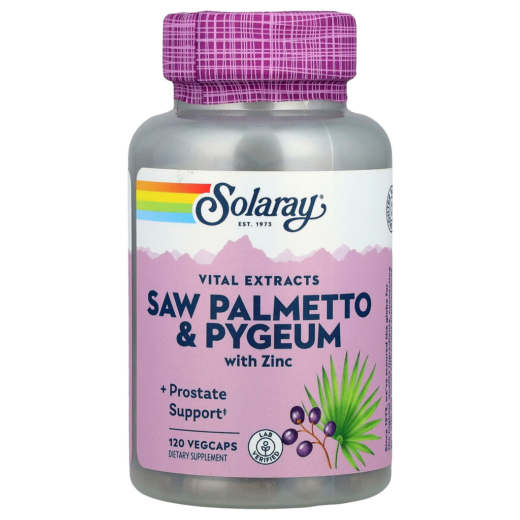 Solaray, Vital Extracts, Saw Palmetto & Pygeum with Zinc, 120 VegCaps