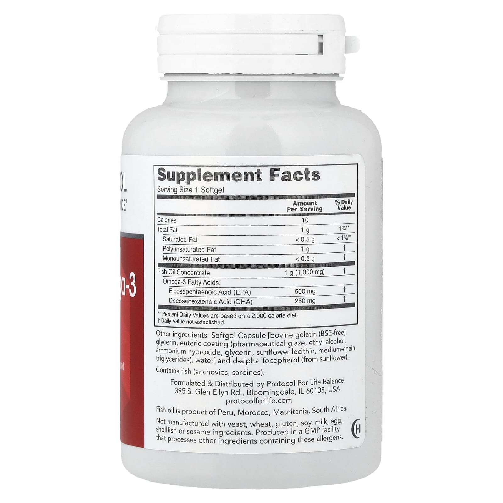Protocol for Life Balance, Molecularly Distilled Ultra Omega-3 Fish Oil, 90 Softgels