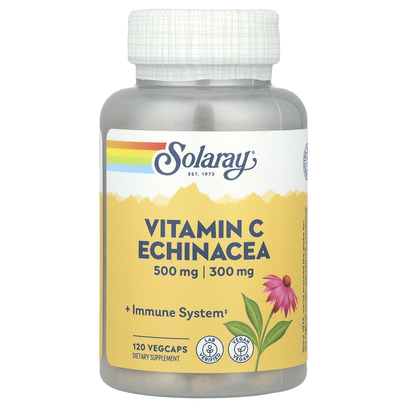 Solaray, Vitamin C Echinacea, 120 VegCaps
