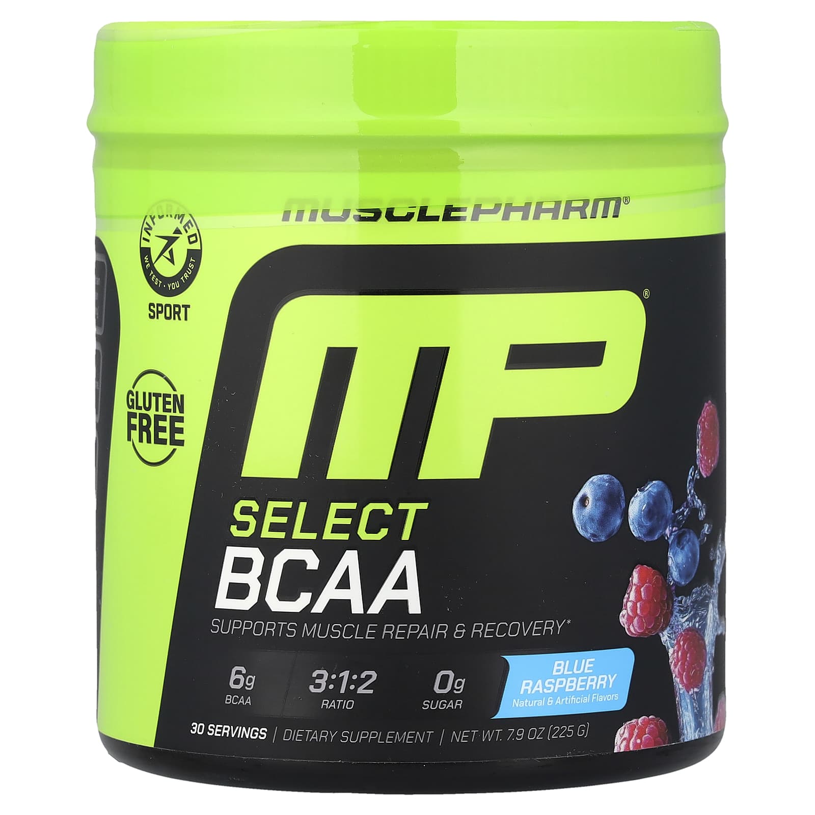 MusclePharm, Select BCAA, Blue Raspberry, 7.9 oz (225 g)
