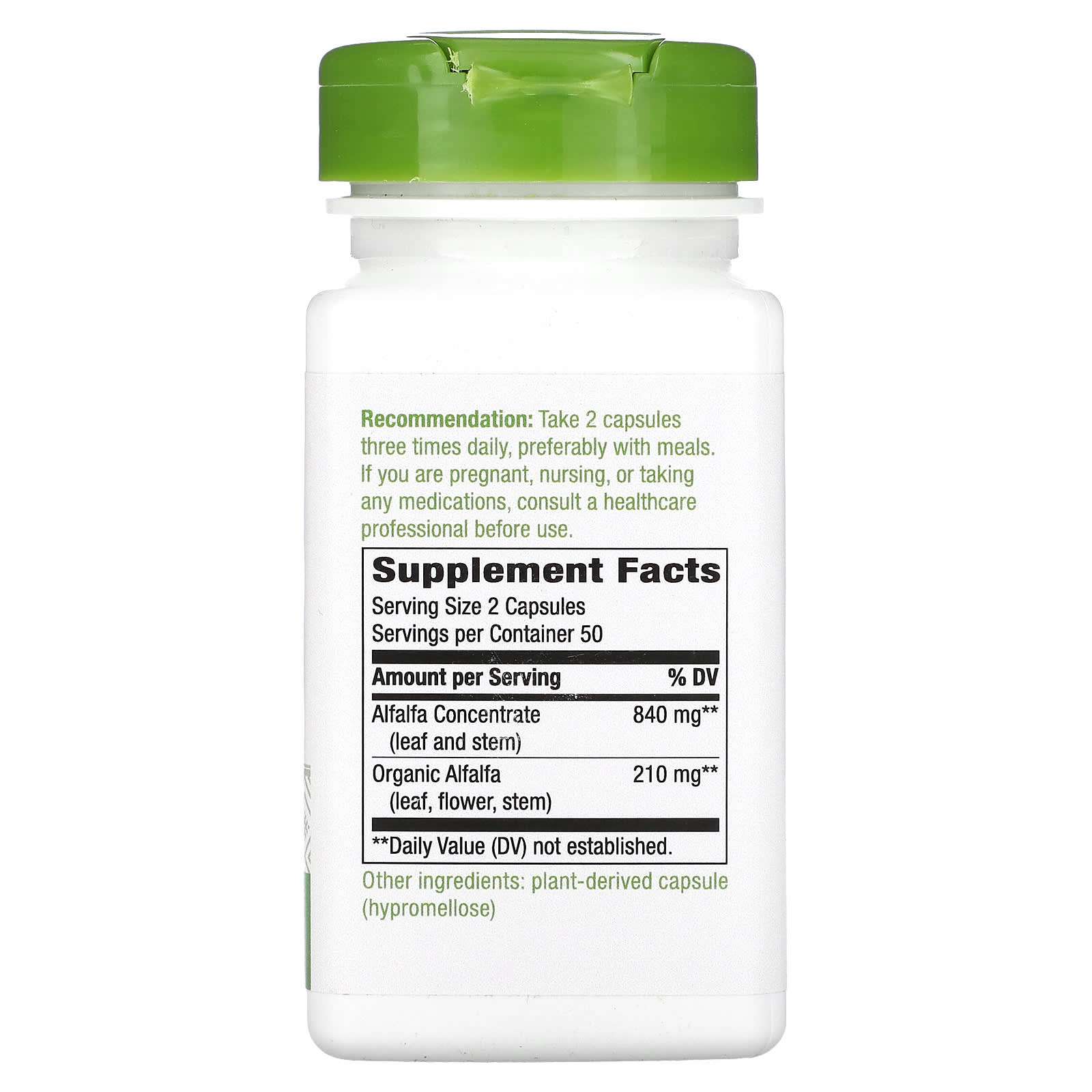 Nature's Way, Alfa-Max, Alfalfa Concentrate, 100 Vegan Capsules (420 mg per Capsule)