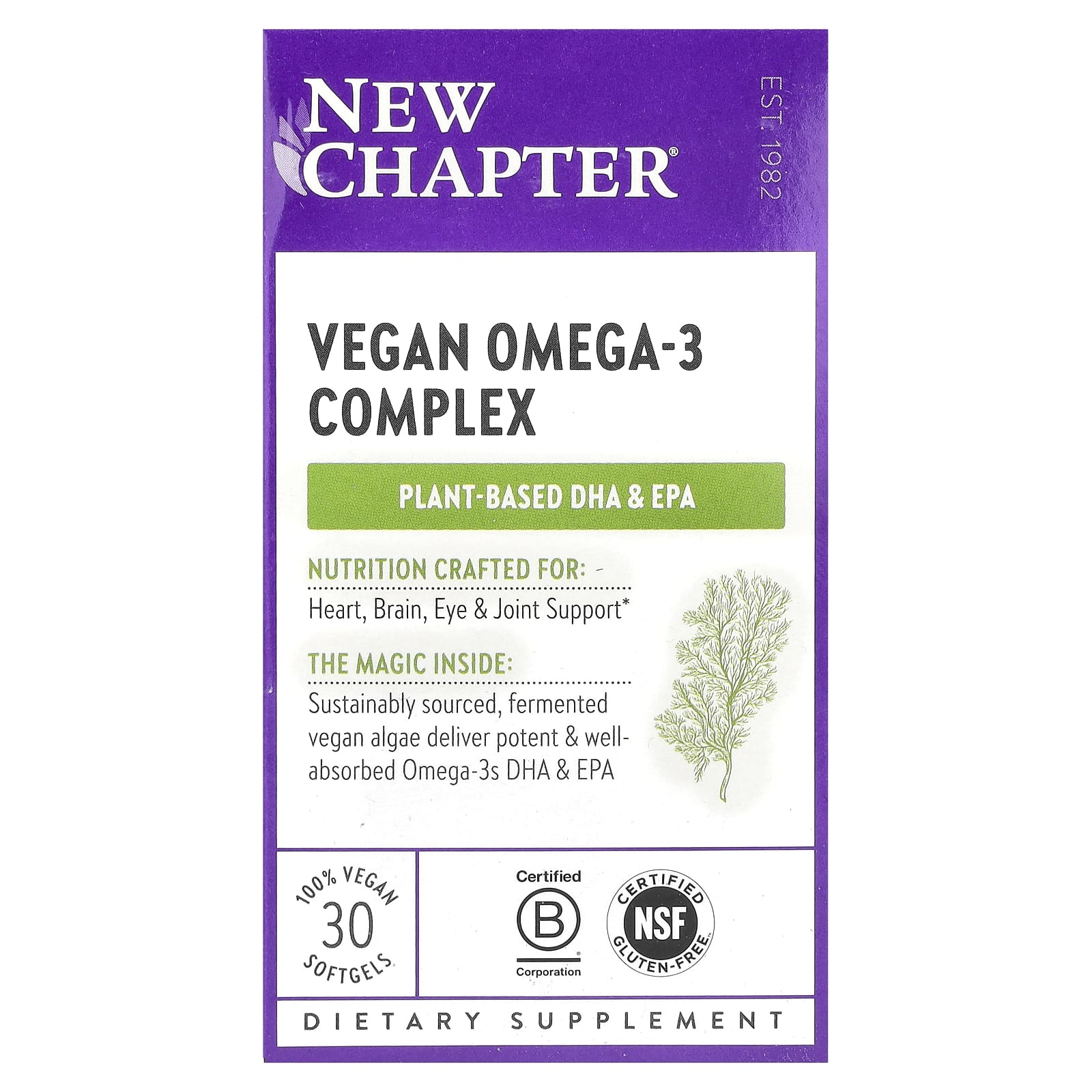 New Chapter, Vegan Omega-3 Complex, 30 Softgels