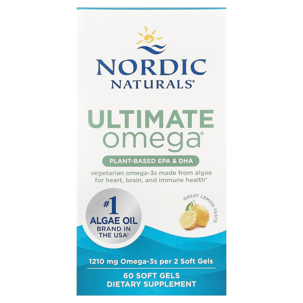 Nordic Naturals, Ultimate Omega®, Plant-Based EPA & DHA, Lemon, 60 Soft Gels (605 mg Per softgel)