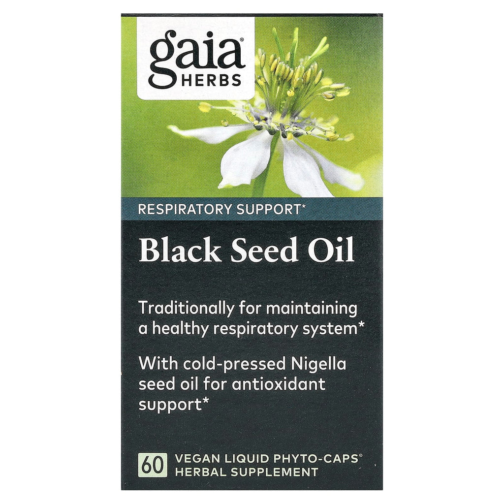 Gaia Herbs, Black Seed Oil, 60 Vegan Liquid Phyto-Caps (200 mg per Capsule)