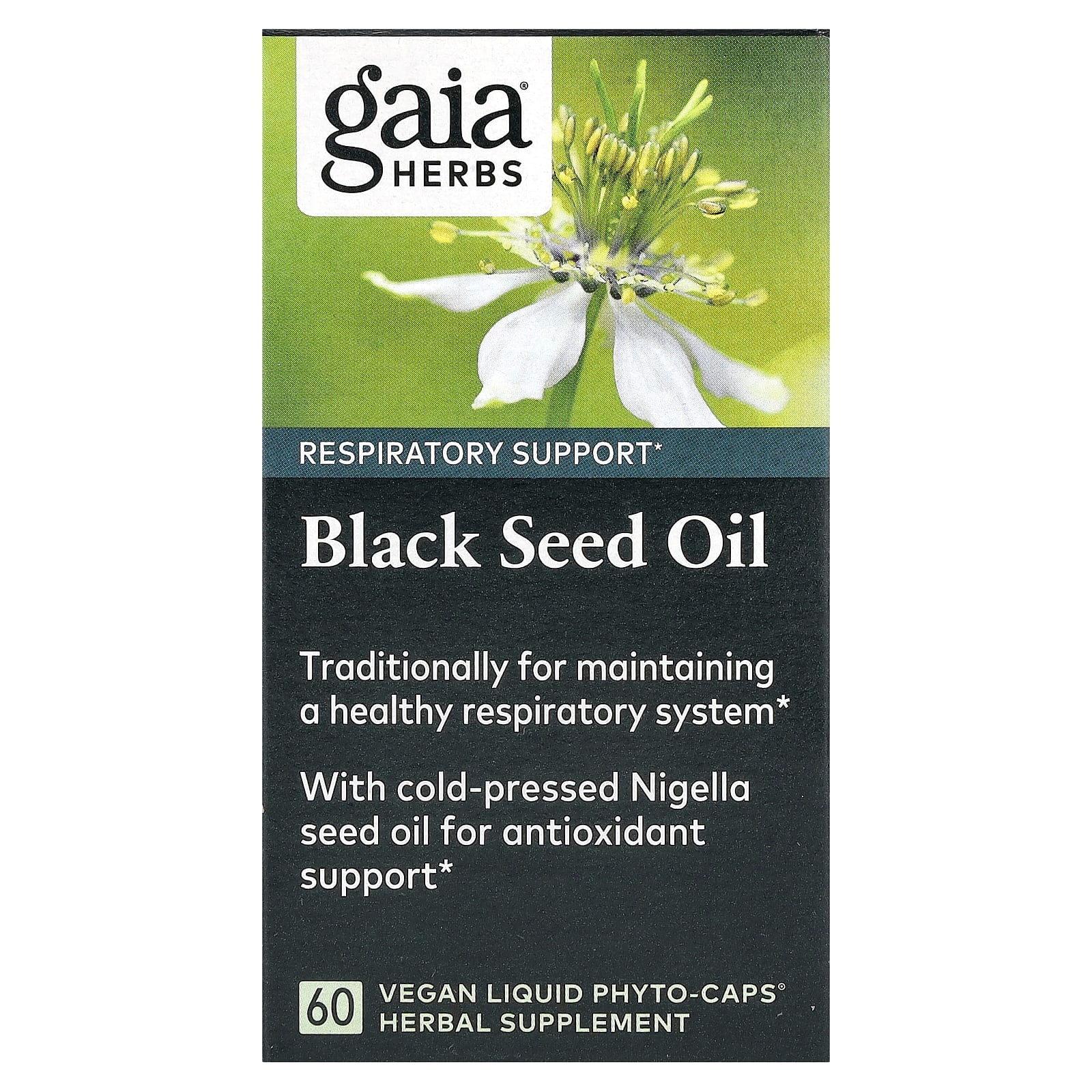 Gaia Herbs, Black Seed Oil, 60 Vegan Liquid Phyto-Caps (200 mg per Capsule)
