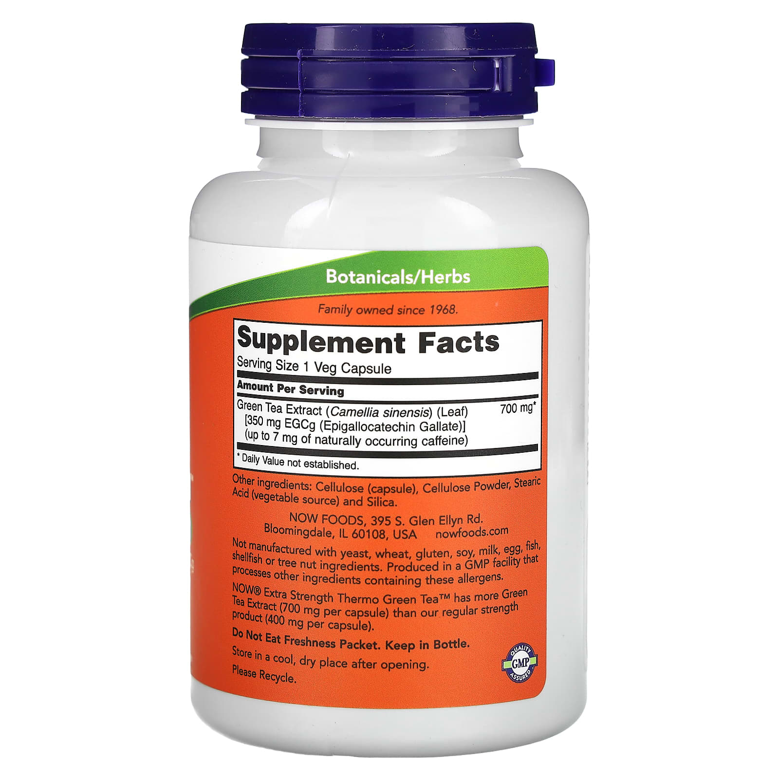 NOW Foods, Thermo Green Tea, 700 mg, 90 Veg Capsules