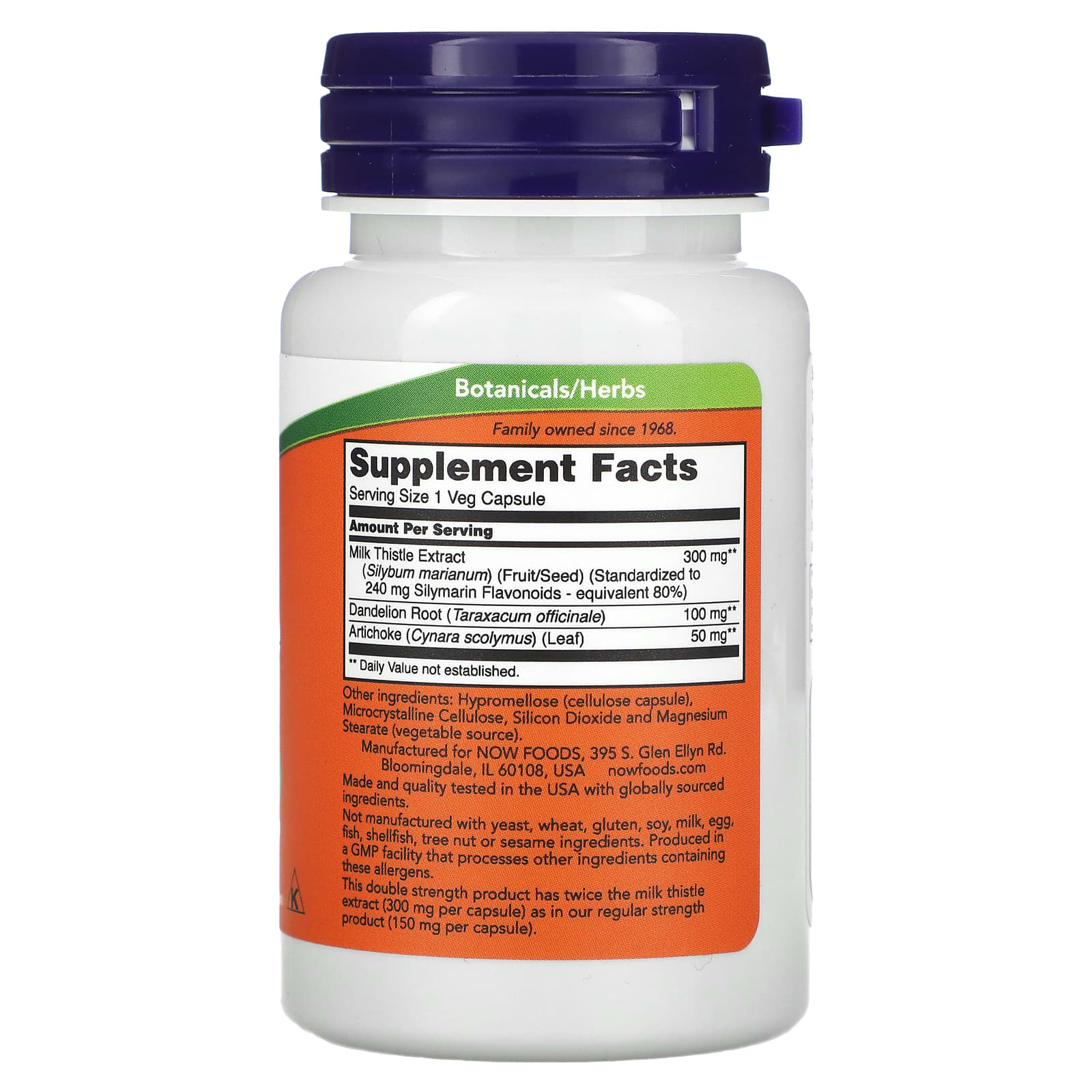 NOW Foods, Milk Thistle, 300 mg, 50 Veg Capsules