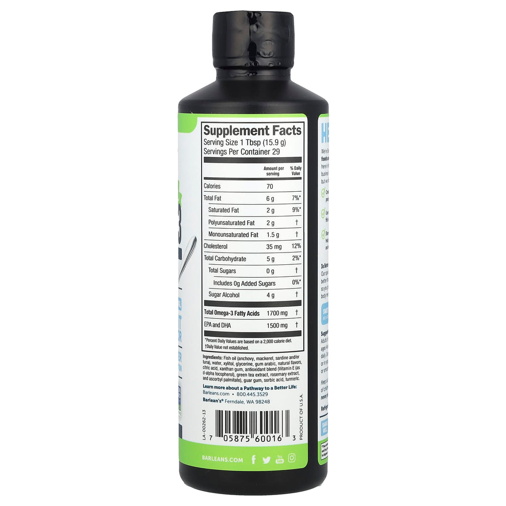 Barlean's, Seriously Delicious®, Omega-3 From Fish Oil, Key Lime Pie, 16 oz (454 g)