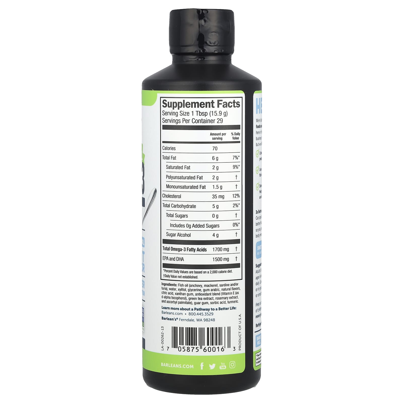 Barlean's, Seriously Delicious®, Omega-3 From Fish Oil, Key Lime Pie, 16 oz (454 g)