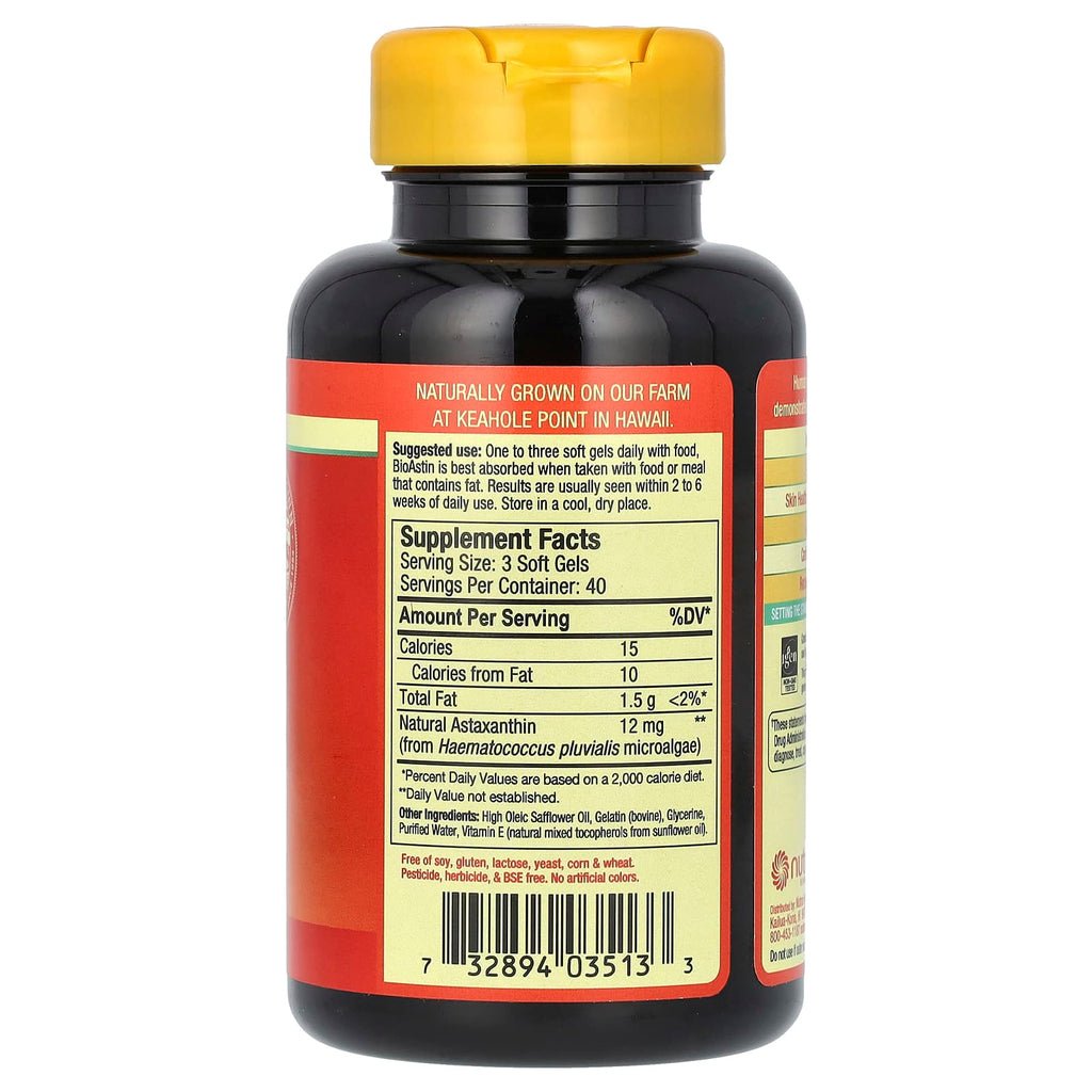 Nutrex Hawaii, BioAstin, Hawaiian Astaxanthin, 4 mg, 120 Soft Gels