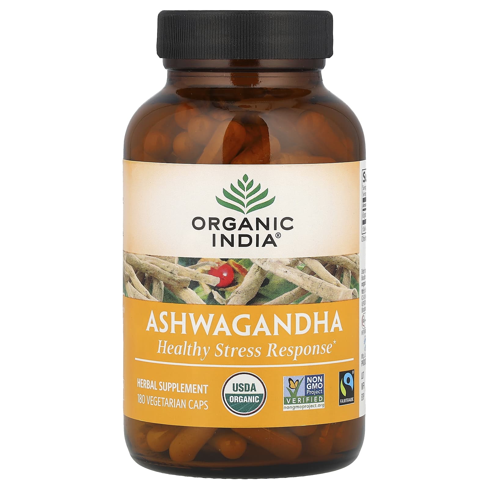 Organic India, Ashwagandha, 180 Vegetarian Caps (400 mg per Capsule)