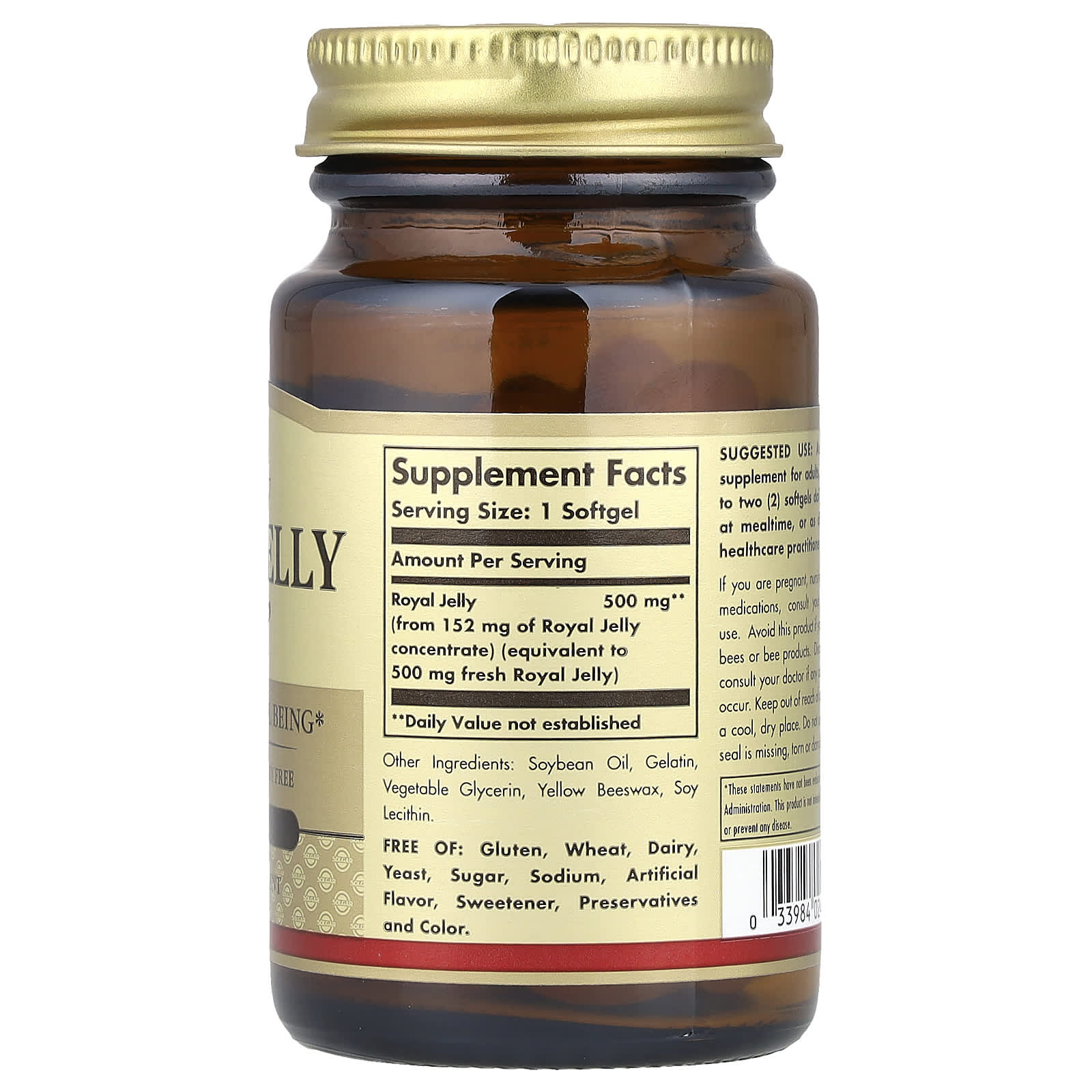 Solgar, Royal Jelly "500", 60 Softgels (500 mg per Softgel)
