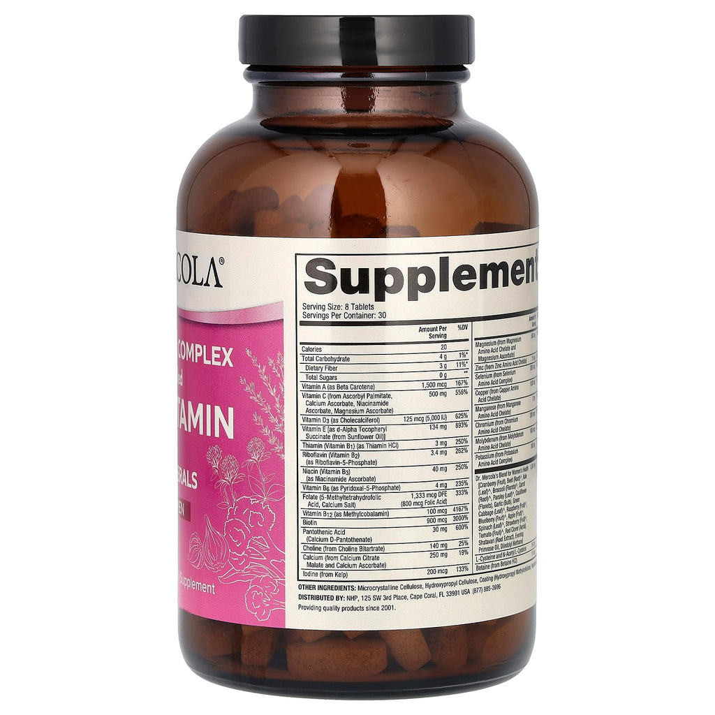 Dr. Mercola, Whole-Food Complex with added Multivitamin plus Vital Minerals, For Women, 240 Tablets