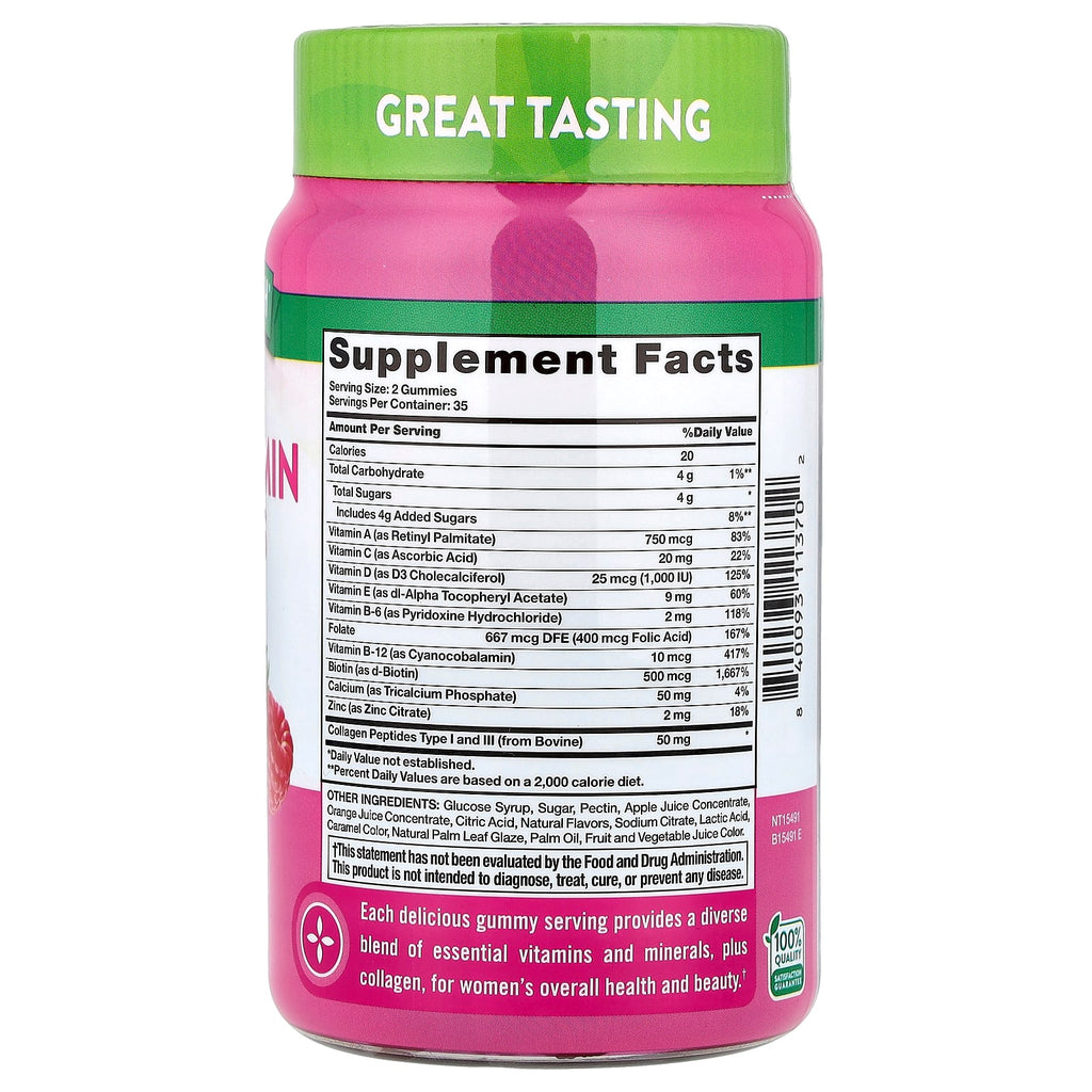 Nature's Truth, Women's Multivitamin Gummies + Collagen, Delicious Mixed Berry, 70 Gummies