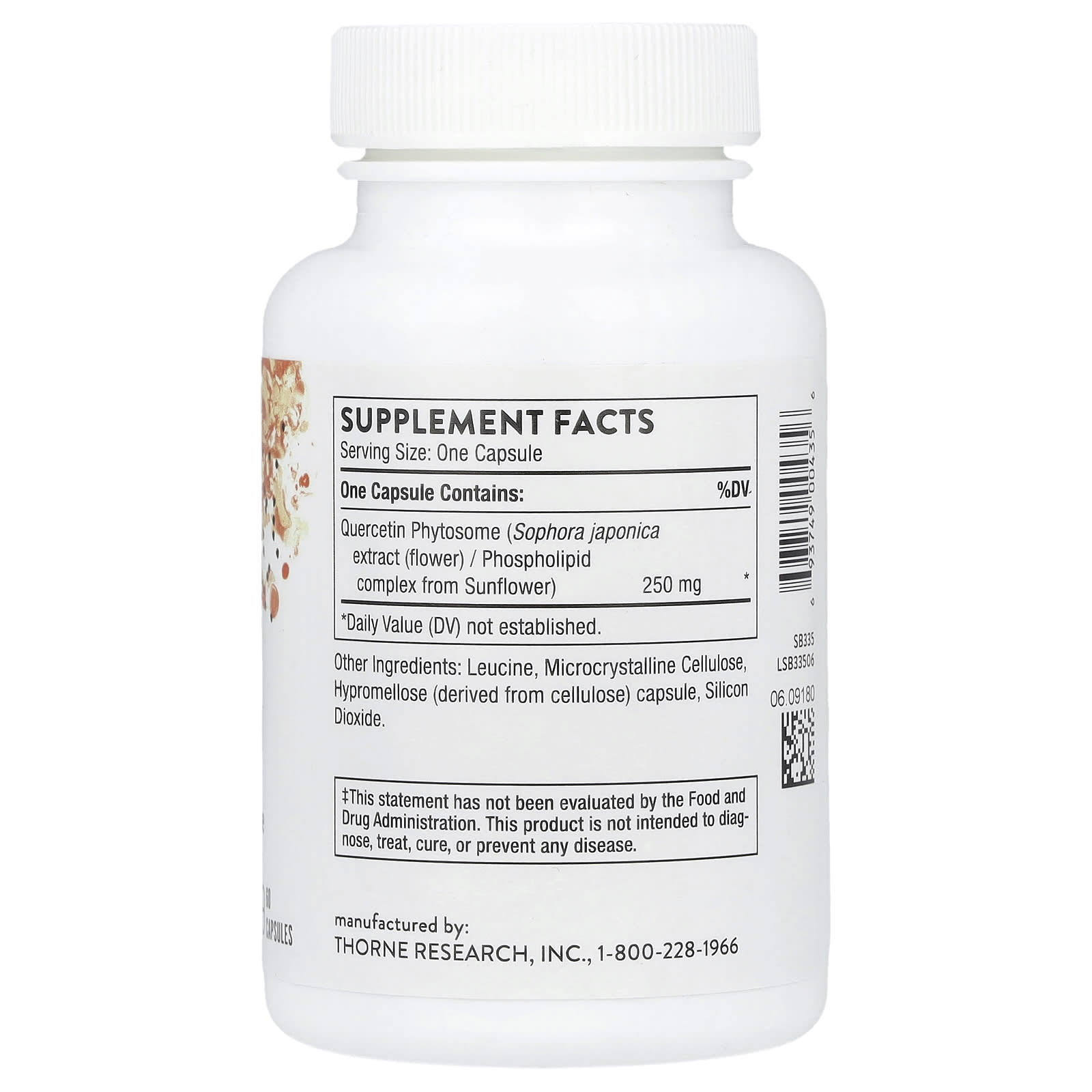 Thorne, Quercetin Phytosome, 60 Capsules (250 mg per Capsule)