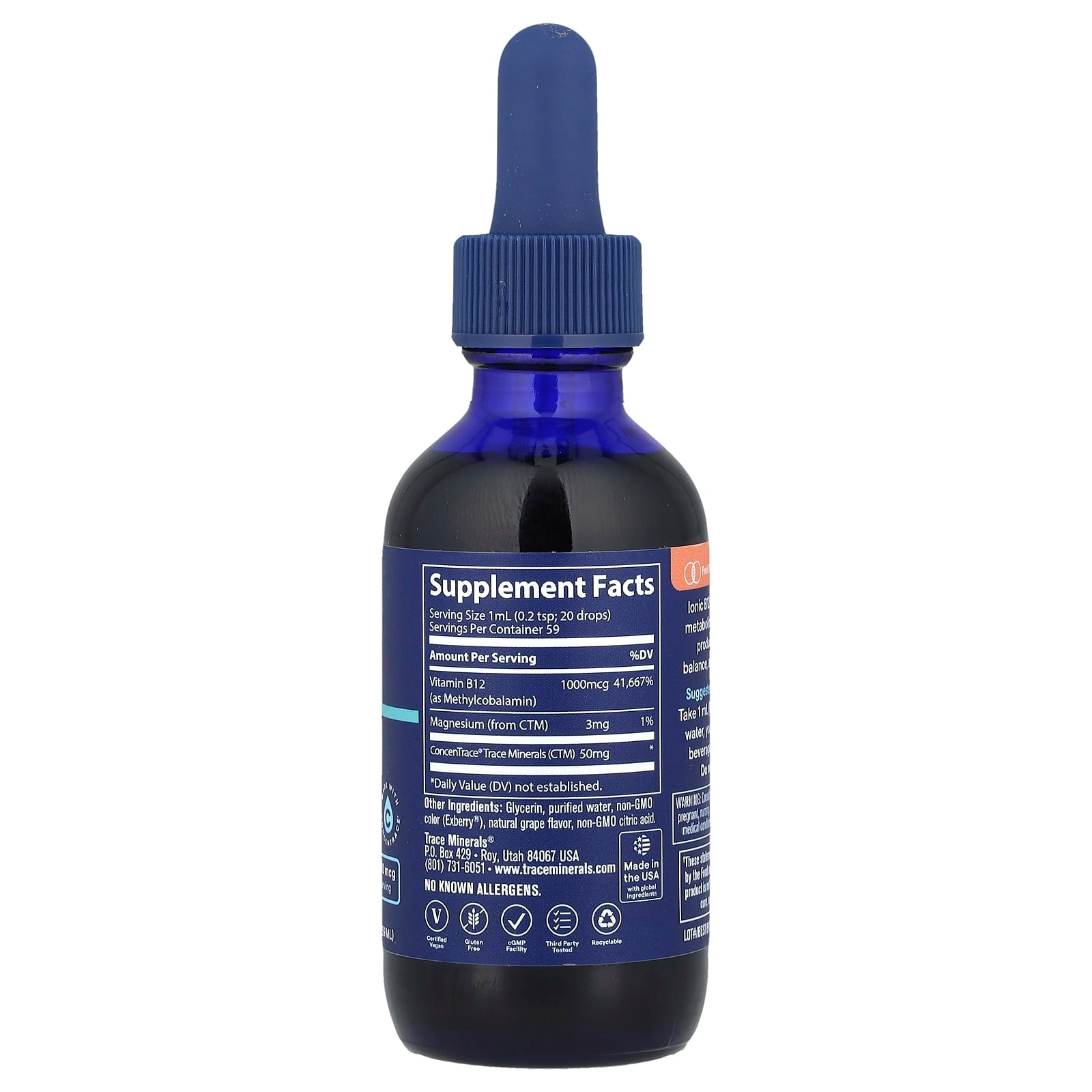 Trace, Ionic B12, Grape, 2 fl oz (59 ml)
