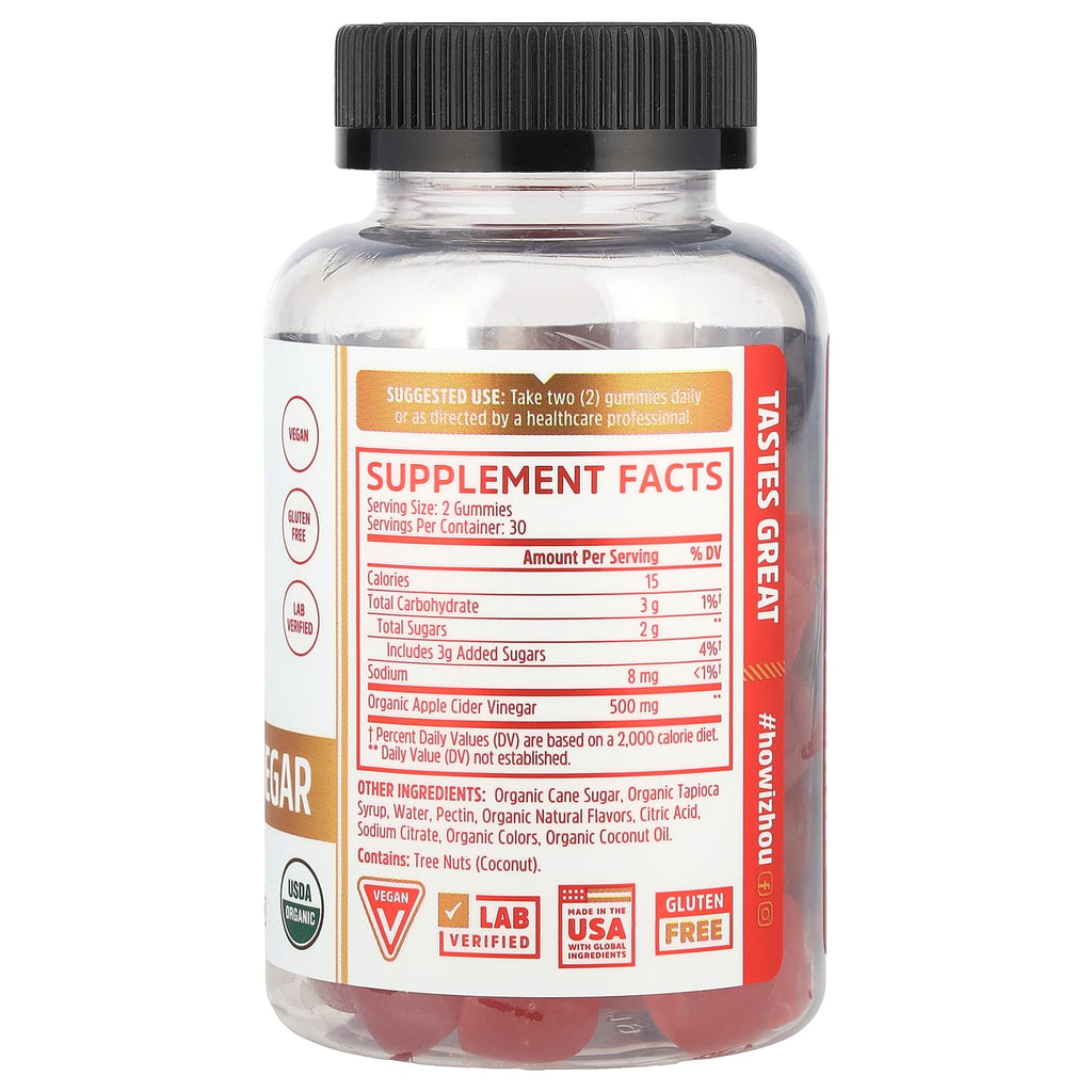 Zhou Nutrition, Organic Apple Cider Vinegar Gummies, 60 Vegan Gummies