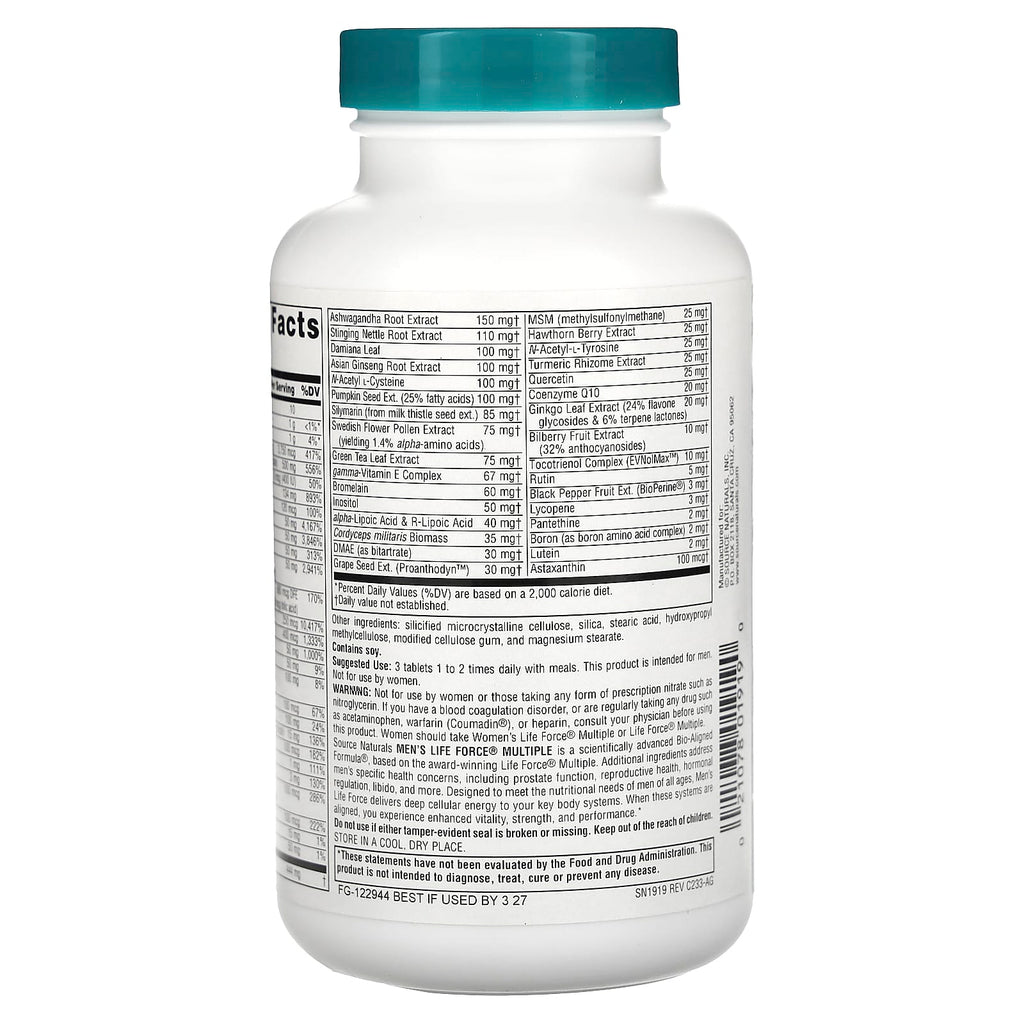 Source Naturals, Men's Life Force Multiple, 90 Tablets