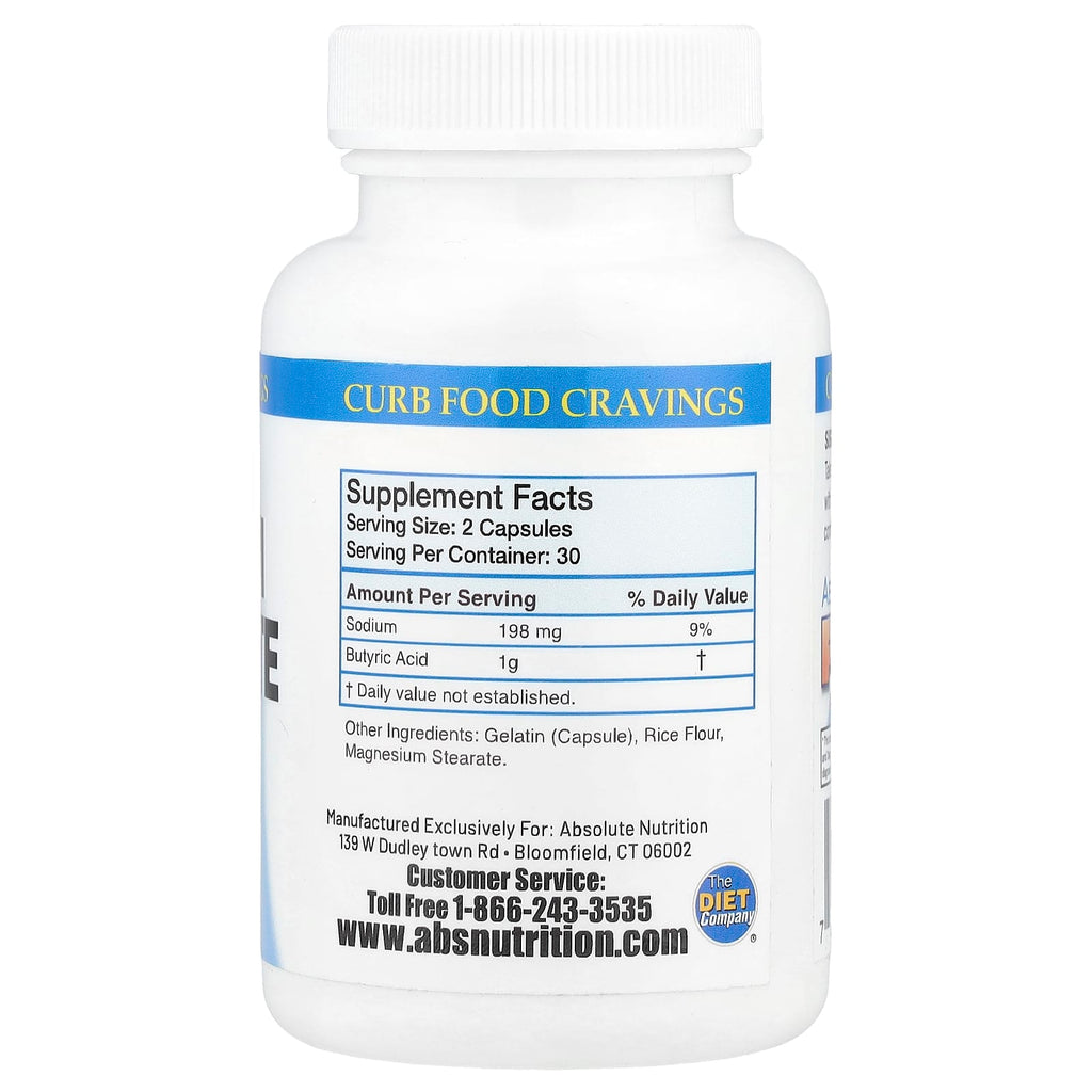 Absolute Nutrition, Sodium Butyrate, 60 Capsules